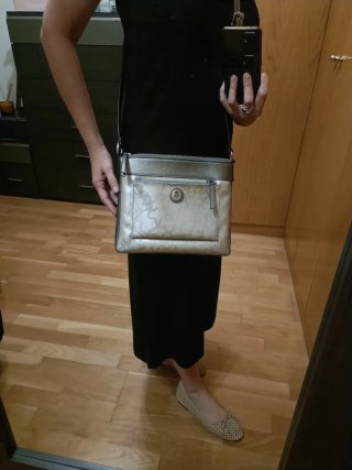 Bolso bandolera plateado Tous