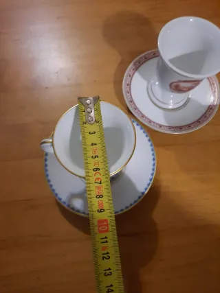 Tazas y platos porcelana neoclassica manufactura