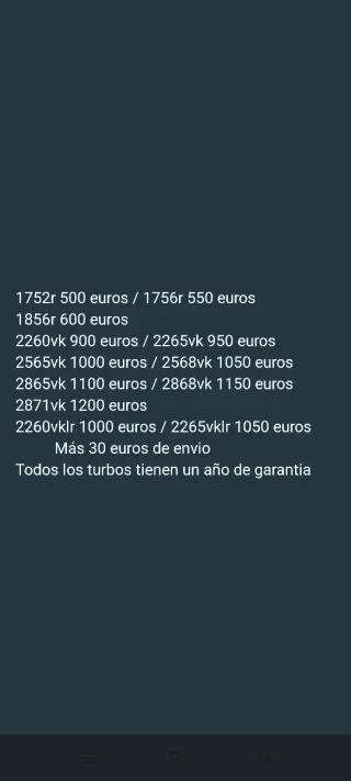 Turbos Híbridos Varios Modelos