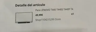 Pantalla Lenovo T440 15.6