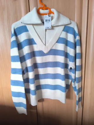 Jersey rayas azul y blanco mujer #Mango talla L
