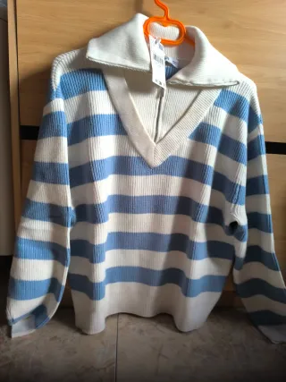 Jersey rayas azul y blanco mujer #Mango talla L