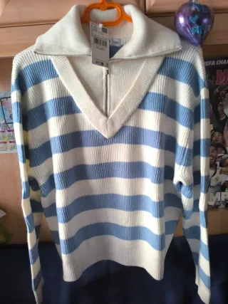 Jersey rayas azul y blanco mujer #Mango talla L