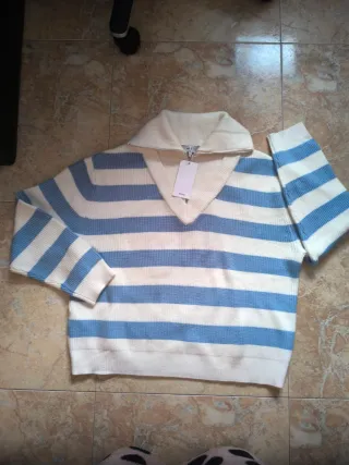 Jersey rayas azul y blanco mujer #Mango talla L