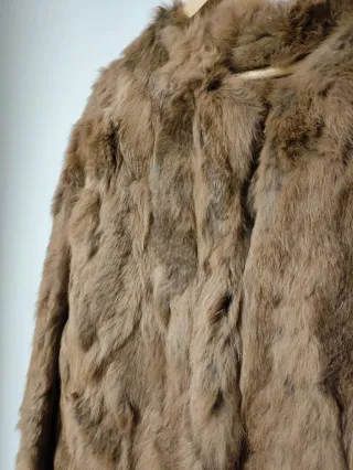 Abrigo 3/4 pelo marrón natural