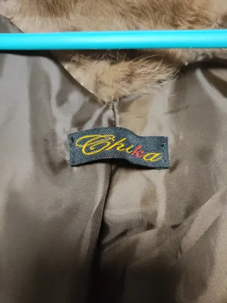 Abrigo 3/4 pelo marrón natural