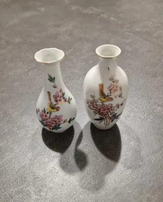 Coppia vasi porcellana cinesi vintage fiori