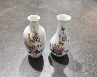 Coppia vasi porcellana cinesi vintage fiori