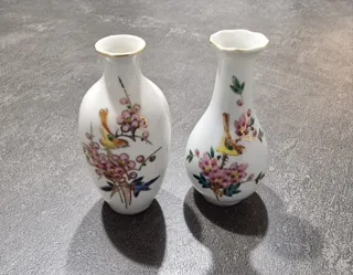 Coppia vasi porcellana cinesi vintage fiori