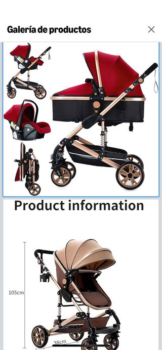 Carrito Bebé Plegable 3 en 1