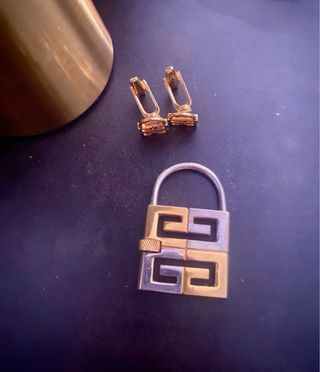 Gemelos y llavero Givenchy vintage 4G