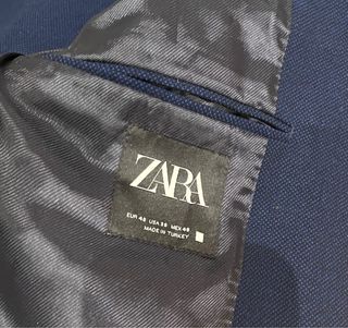 Traje Zara azul chaqueta y pantalón