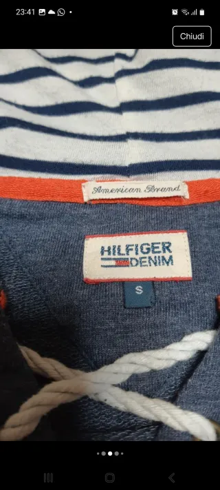 Felpa Tommy Hilfiger donna blu taglia S,cappuccio