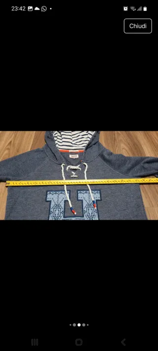 Felpa Tommy Hilfiger donna blu taglia S,cappuccio