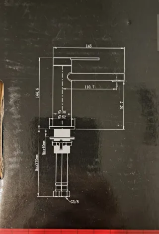 Grifo lavabo monomando Rondo Pro - oro viejo