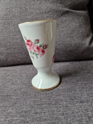 Copa Limoges France Porcelana Flores Rosas