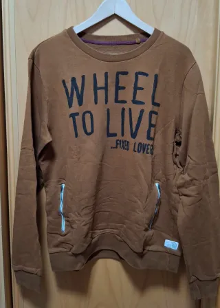 Sudadera hombre marrón con cremalleras