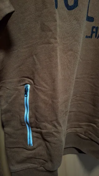 Sudadera hombre marrón con cremalleras