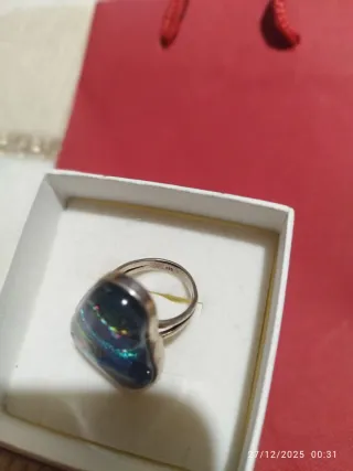 ANILLO PLATA DE LEY con cristal dicroico