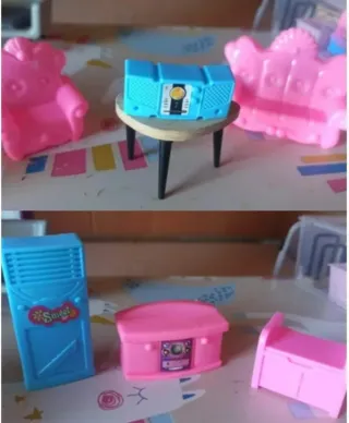 Accesorios para casita de muñecas o de madera