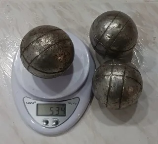 3 Bolas Petanca 534 gramos usadas Buen Estado