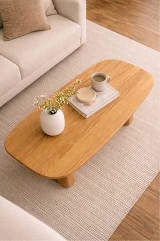 Mesa centro roble macizo