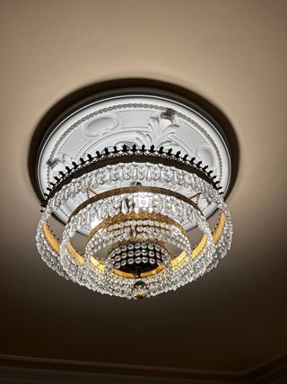 Lámpara de techo de cristal y metal. Acepto oferta