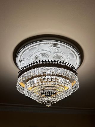 Lámpara de techo de cristal y metal. Acepto oferta