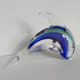 Delfino vintage Murano Sommerso Vetro Artistico