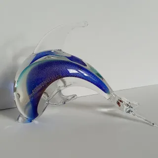 Delfino vintage Murano Sommerso Vetro Artistico