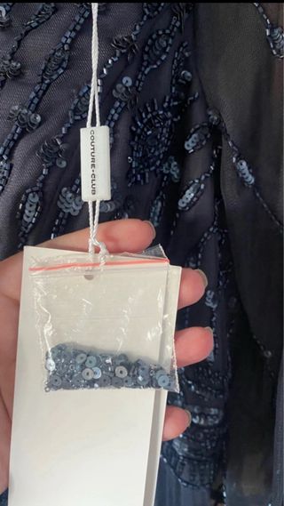 Vestido de fiesta gris plateado