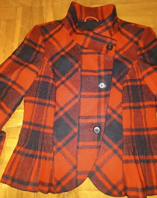 Chaqueta de lana a cuadros Talla M