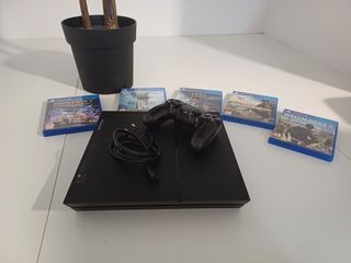 PS4 (PlayStation 4) Negra + Mando + Juegos