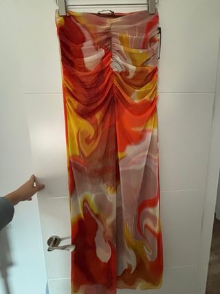 Falda Zara Estampado Multicolor