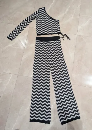 Conjunto Zigzag Negro y Blanco