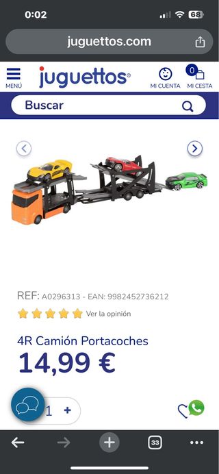 Camión Portacoches 4R Juguete