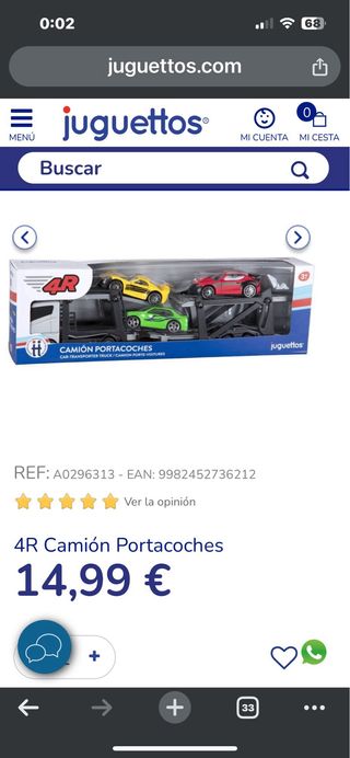 Camión Portacoches 4R Juguete