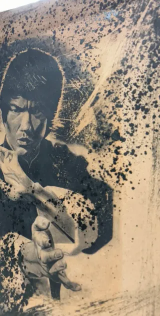Stampa Bruce Lee su Legno Fatto a Mano