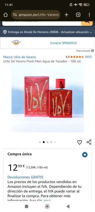 Ulric De Varens Flash Eau de Toilette Hombre