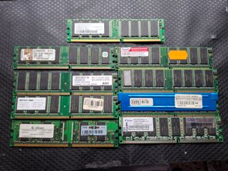 Lote 9x RAM DDR 512MB/128MB Desktop Várias Marcas