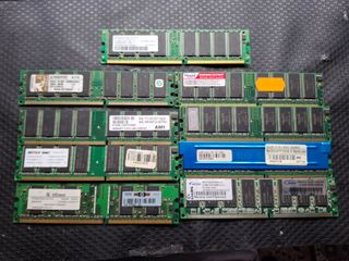 Lote 9x RAM DDR 512MB/128MB Desktop Várias Marcas