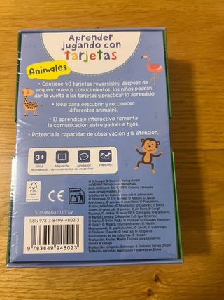 Tarjetas Aprender Jugando Animales 3+