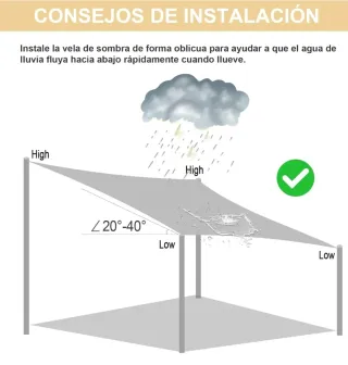 Toldo gris para sol y lluvia