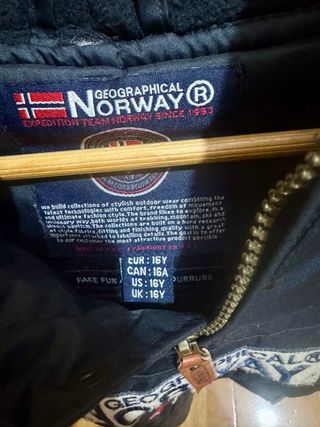 Parka Geographical Norway Talla 16 Azul Marino