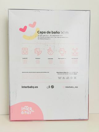 Toalha de banho bebé Interbaby 1x1m