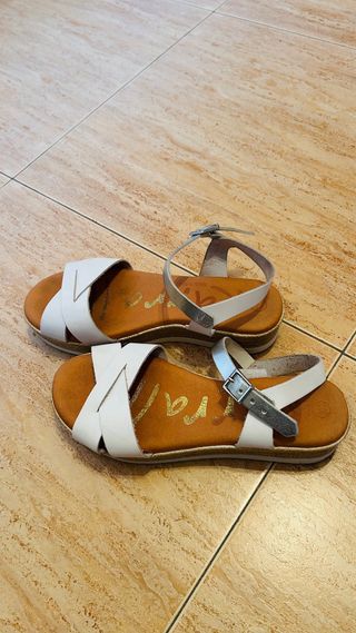 Sandalias Karralli Blancas Tira Plata