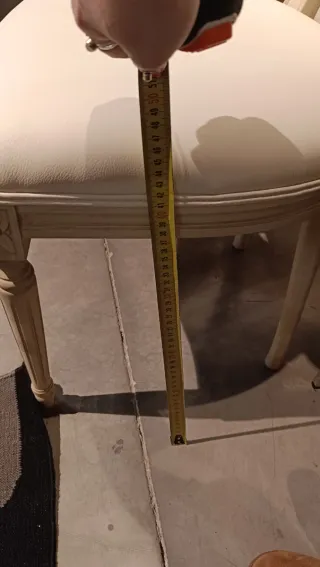 Silla Luis XV Piel Beige piel 100% (7u)