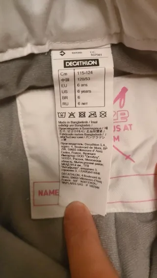 Pantalones de nieve blancos talla 6 años