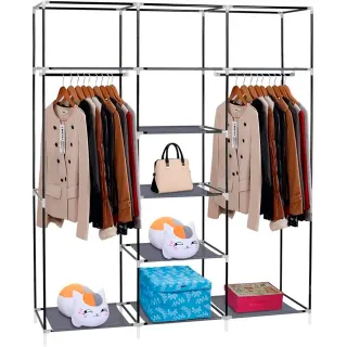 Armario Vestidor Gris De Tela 170x150x45 Cm NUEVO