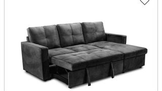 Sofá Cama Gris Terciopelo